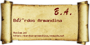 Bárdos Armandina névjegykártya